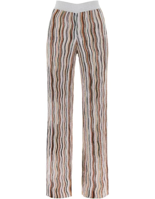 MISSONI Sequined knit pants with wavy motif