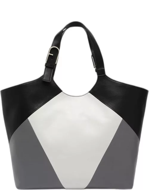 Flow XL Geometric Leather Tote Bag