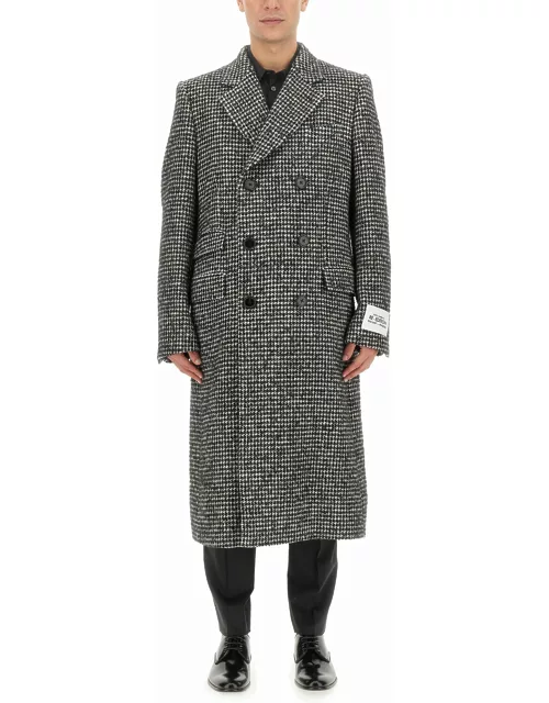Dolce & Gabbana Two-tone Wool Blend Coat