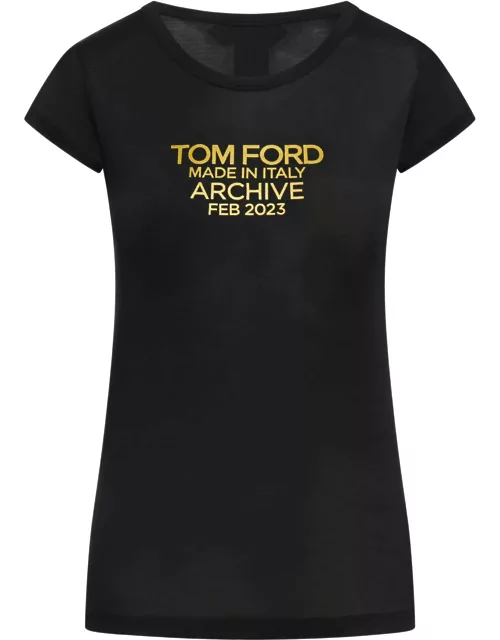 Tom Ford Silk Jersey Fitted T-shirt With Logo
