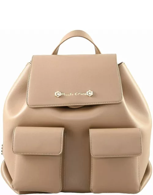 Manila Grace Womens Taupe Backpack