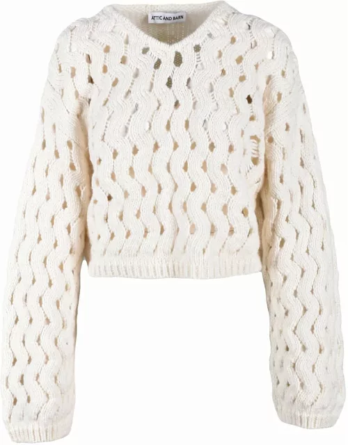 Attic and Barn Womens White Sweater