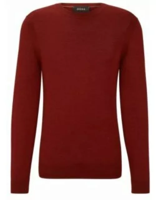 Regular-fit sweater in wool, silk and cashmere- Red Men's Sweater