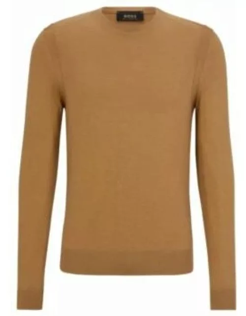 Regular-fit sweater in wool, silk and cashmere- Beige Men's Sweater