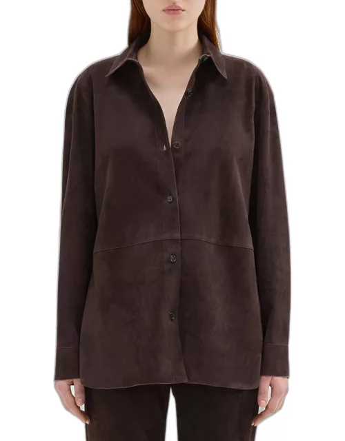 Reece Leather Button-Front Shirt