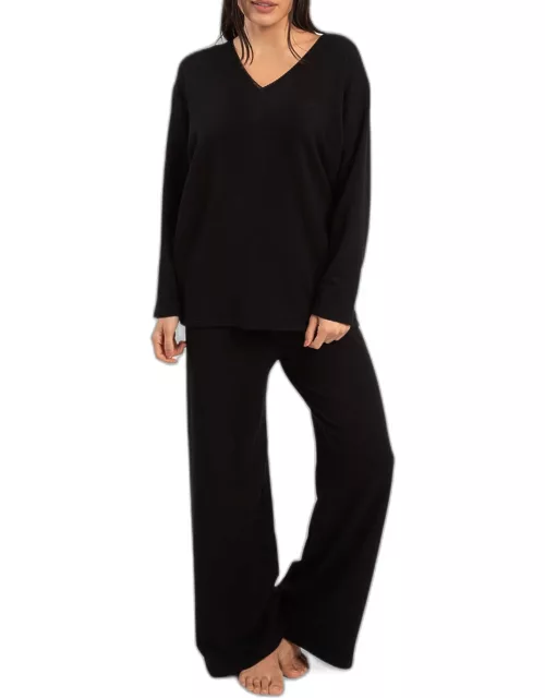 Soleil Straight-Leg French Terry Lounge Pant