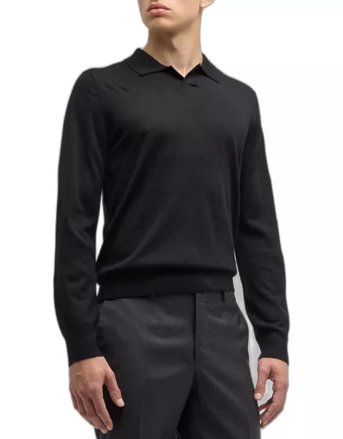 Men's Wool Sweater with Johnny Collar