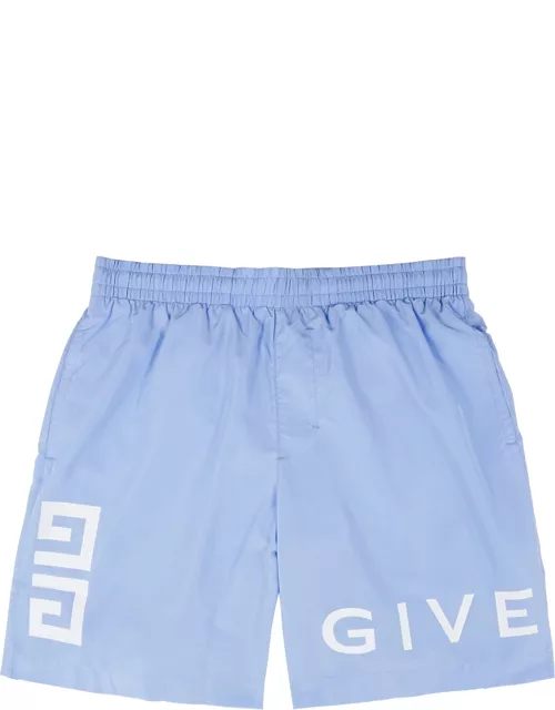 Givenchy Logo-print Shell Swim Shorts - Blue