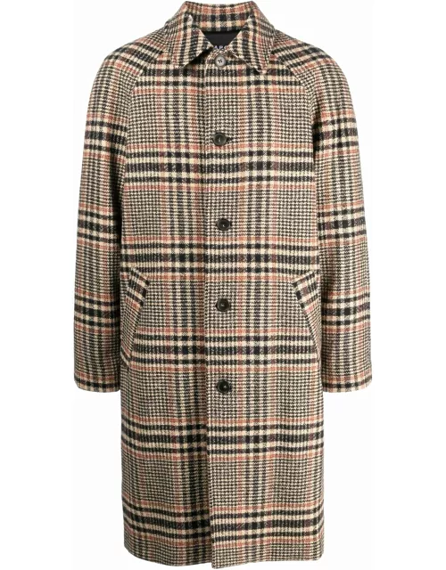 A.P.C. Etienne Plaid-pattern Wool Coat