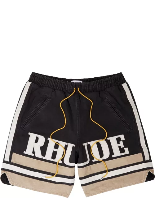 Rhude Logo-embroidered Denim Shorts - Black
