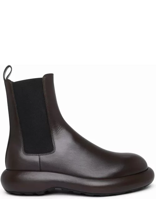 Jil Sander Brown Leather Ankle Boot