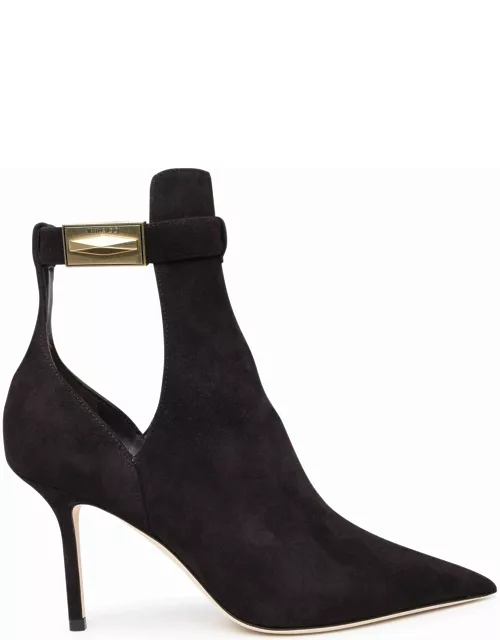 Jimmy Choo Nell Coffee Suede Ankle Boot