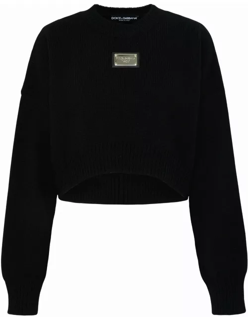 Dolce & Gabbana Logo Plaque Cropped Sweater