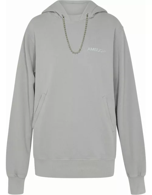 AMBUSH Ballchain Grey Cotton Sweatshirt