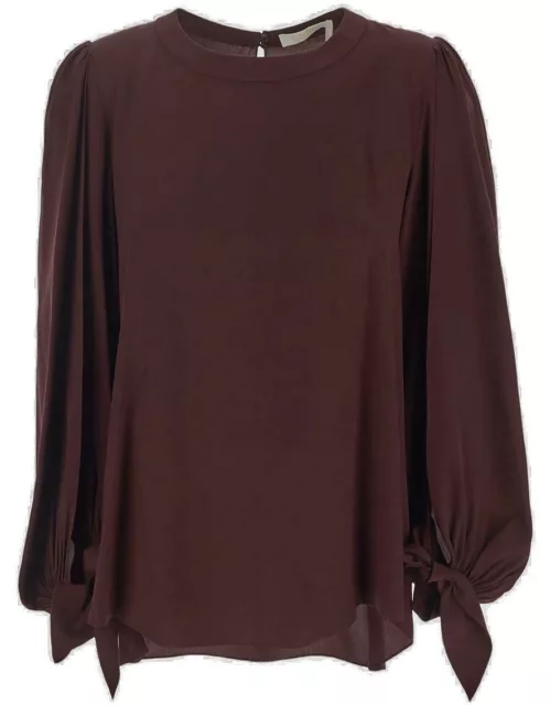Chloé Knot Detailed Long-sleeved Top