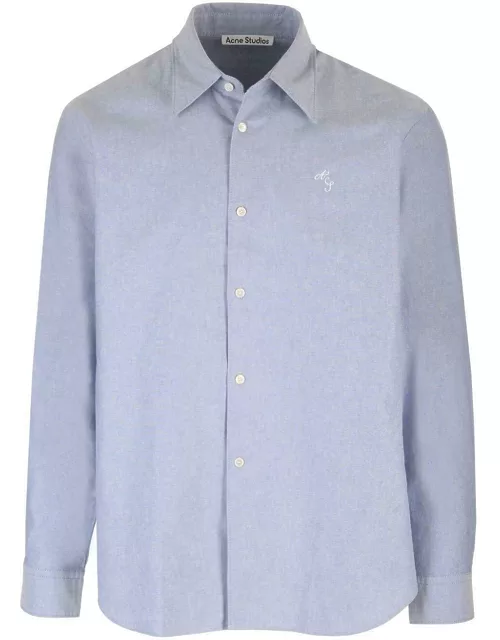 Acne Studios Logo Embroidered Collared Button-up Shirt