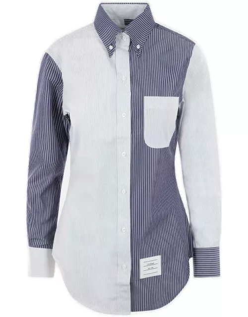 Thom Browne Panelled Striped Button-up Shirt