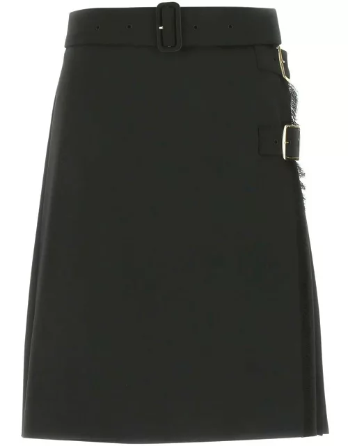 Burberry Black Stretch Polyester Blend Skirt