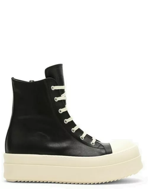 Luxor black/white leather high trainer