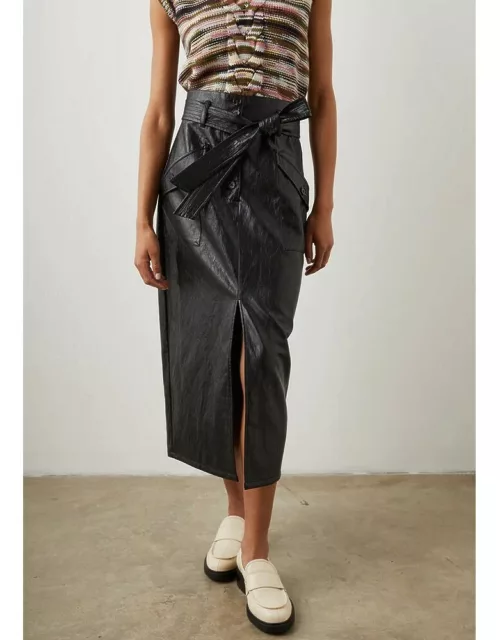 Edem Vegan Leather Skirt - Black