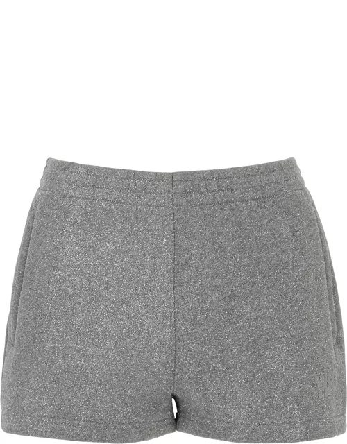 Alexanderwang.t Glittered Cotton-blend Shorts - Grey