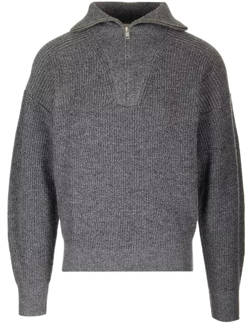 Isabel Marant Rib Knit Zip-up Sweater