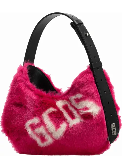 GCDS Comma Twist Leather Hobo Bag