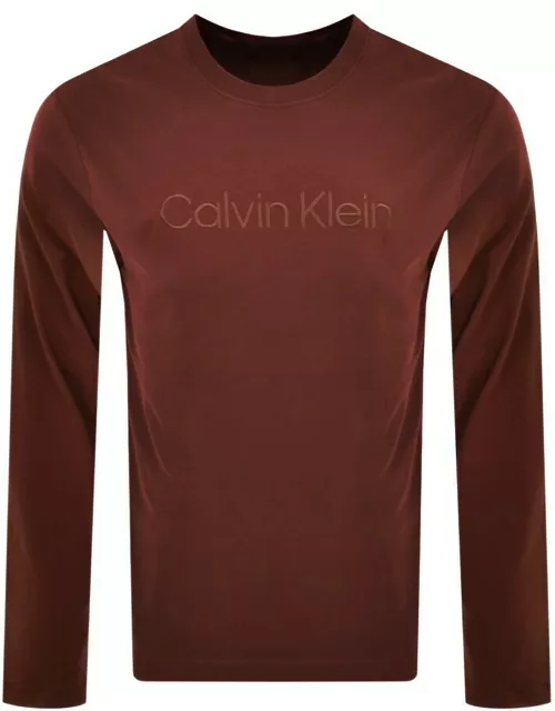 Calvin Klein Lounge Long Sleeve T Shirt Burgundy