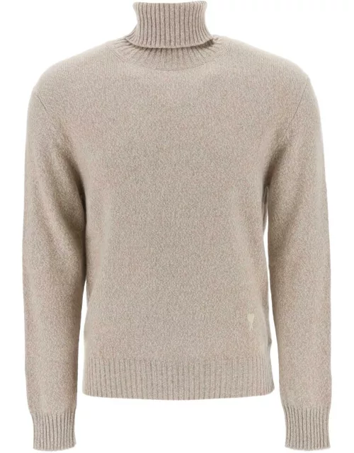 AMI ALEXANDRE MATTIUSSI Melange-effect cashmere turtleneck sweater