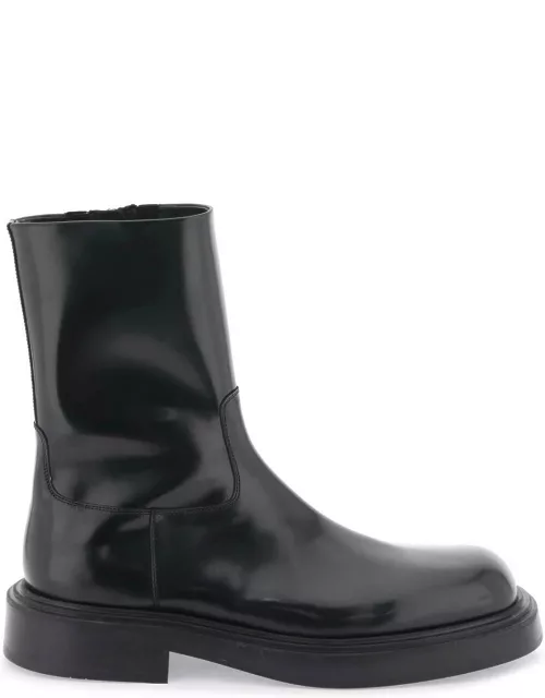 FERRAGAMO leather zippered boot