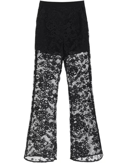 SELF PORTRAIT bootcut pants in floral lace