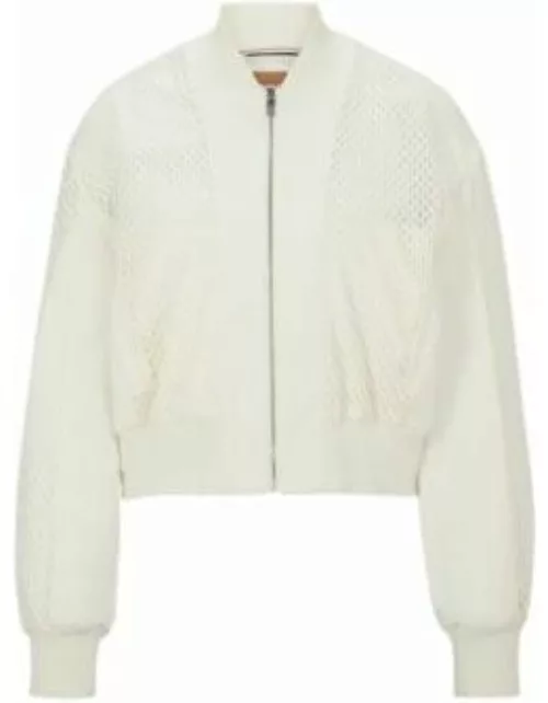 Relaxed-fit jacket with color-blocking- White Women's Tailored Jacket