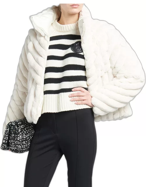 Pedrix Quilted Fuzzy Puffer Jacket