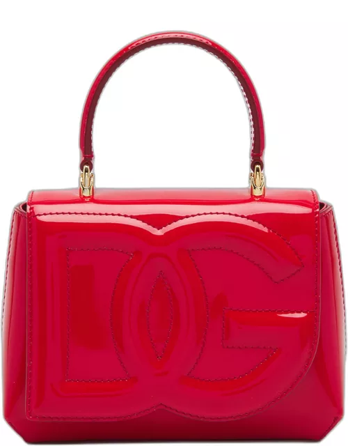 DG Logo Patent Leather Shoulder Bag