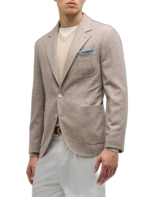 Men's Tic-Weave Wool-Cashmere 3-Pocket Sport Coat