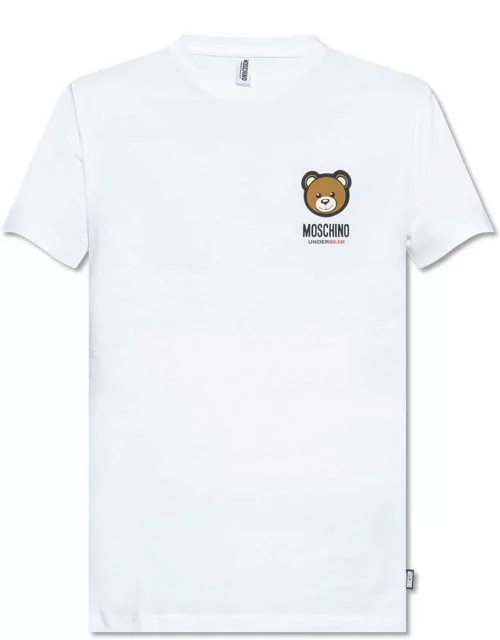 Moschino Logo Teddy Bear Printed Crewneck T-shirt