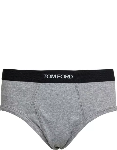 Tom Ford Logo Embroidered Brief