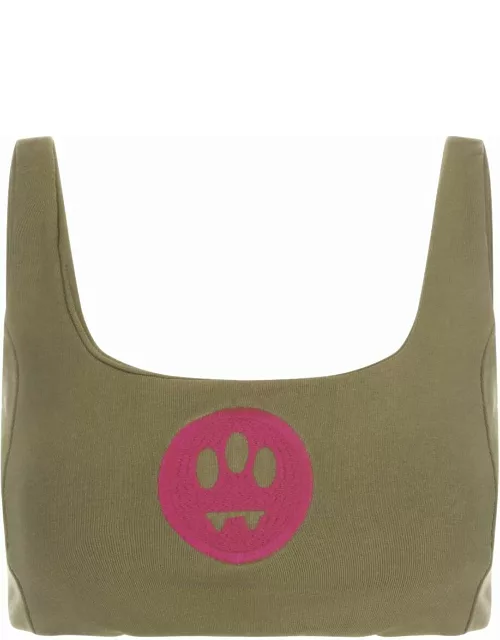 Barrow Olive Green Crop Top With Logo