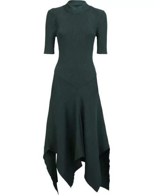 Stella McCartney Asymmetric Ribbed-knit Short Sleeved Dres