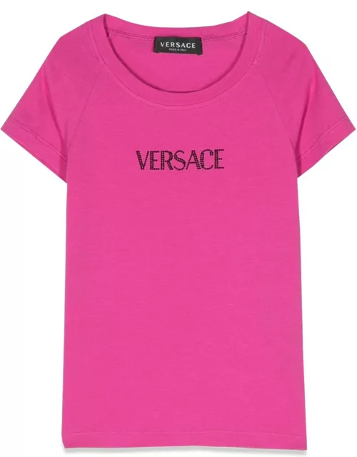 versace rhinestone logo t-shirt