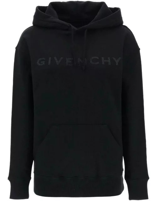 GIVENCHY hoodie with rhinestone-studded logo
