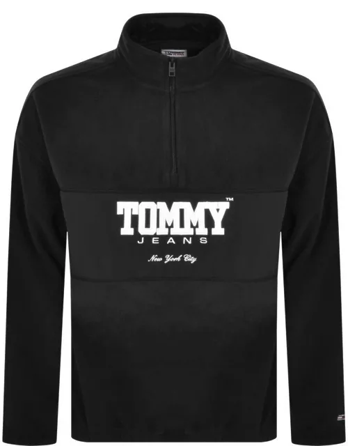 Tommy Jeans Half Zip Fleece Sweatshirt Black