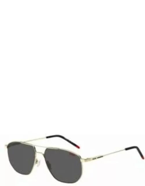 Gold-tone sunglasses with black and red details Men's Eyewear
