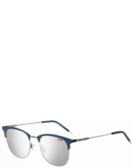 Silver-tone sunglasses with blue details Men's Eyewear