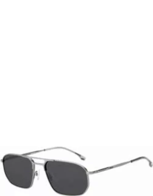 Silver-tone sunglasses with tubular temples Men's Eyewear