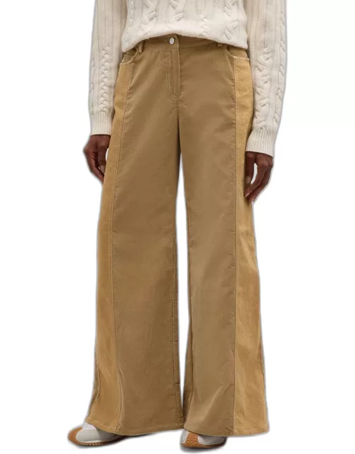 Styles Two-Tone Wide-Leg Corduroy Pant