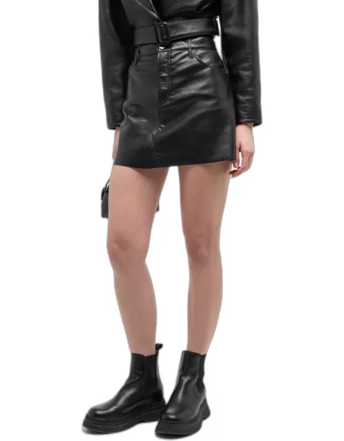 High N Tight Recycled Leather Mini Skirt