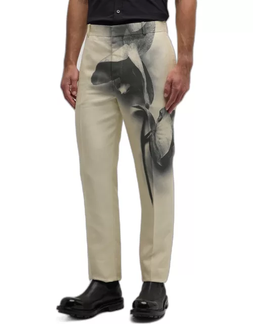 Men's Orchid-Print Tuxedo Pant
