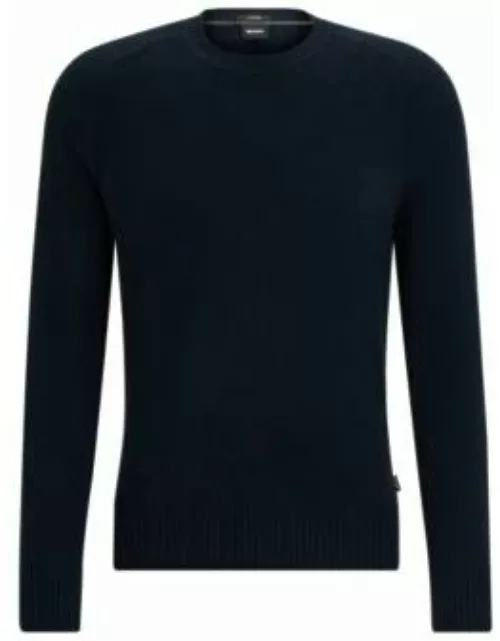 Regular-fit sweater in cashmere- Dark Blue Men's Sweater