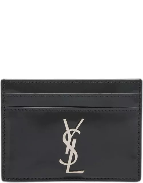 YSL Monogram Card Case in Spazzolato Leather